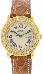 Ladies Must de Cartier Argent and Diamond Watch Ref. 18001