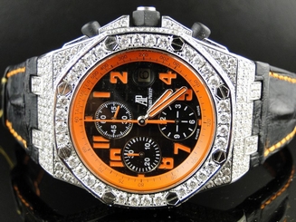 New Custom Mens Audemars Piguet Royal Oak Offshore Volcano Diamond Watch 12 Ct
