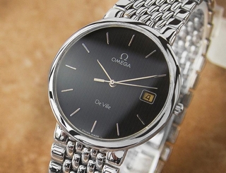 Omega DeVille Quartz Round Swiss Made Beautiful Men's Dress Watch c 2000 484