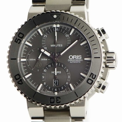 Oris Aquis Titan Chronograph 46mm Grey Dial Ref 01 674 7655 7253-07 8 26 75PEB