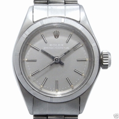Auth ROLEX Oyster Perpetual 6623 SS Automatic Gray dial  Women's watch