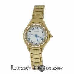 Authentic Ladies Cartier Panthere Cougar 11711 18K Yellow Gold 26mm Quartz Watch