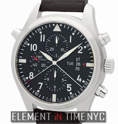 IWC Pilot Double Chronograph 46mm Stainless Steel Black Dial IW3778-01 NIB