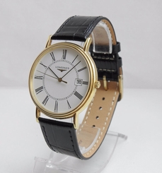 Mens Longines Presence 38.5 mm Quartz Gold-Plated Watch L4.790.2