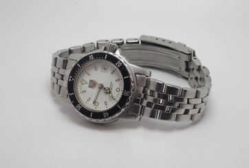 TAG HEUER WD1413-0 WOMENS STAINLESS STEEL BLACK BEZEL WATCH