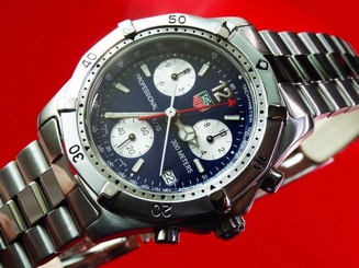 MEN'S TAG HEUER 200M 1/10 PROFESSIONAL QUARTZ CHRONOGRAPH DATE BLUE DIAL