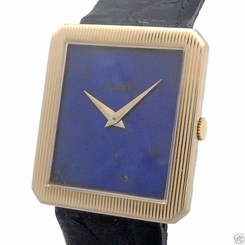 Auth PIAGET Protocole K18YG x Leather Hand-winding Azure Stone dial Men's watch