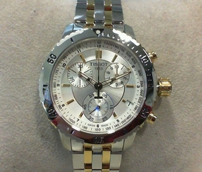 New Tissot PRS 200 Chronograph Stainless Steel Two Tone Watch T0674172203100 7611608253045