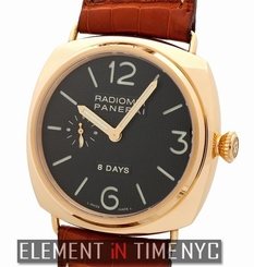 Officine Panerai Radiomir 8 Days 18k Rose Gold 45mm Black Dial PAM 197 NOS 2005
