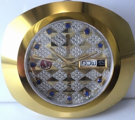 Original Vintage Rare Gents Golden Rado Dlastar Day-Date SwissMen'S Wrist Watch