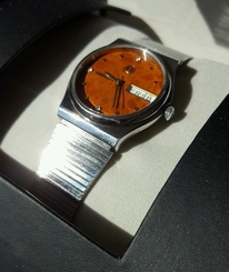 Vintage Mens Rado Voyager Automatic Marbled Diamond Day Date Watch! 636.3487.4