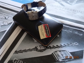 1940 GIRARD PERREGAUX 24MM ART DECO SQUARE Cal 86 FEF 170 ORGNL BOX TAG SERVICED