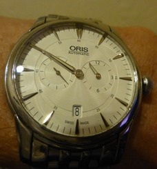 Oris Artelier Regulateur Automatic Silver Guilloche Dial Mens Watch - MINT -