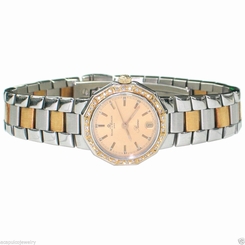 BAUME & MERCIER Riviera 18K Gold & Stainless Steel Ladies Diamond Watch PreOwned