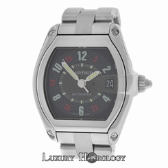 Mint Mens Unisex Cartier Roadster 2510 Stainless Steel Date Automatic 38MM Watch