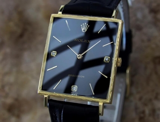 Rolex 18K Solid Gold Sapphire Crystal Diamond Dial Manual 1980 Dress Watch QR13