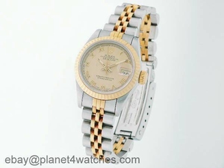 ROLEX LADIES DATEJUST WATCH STAINLESS STEEL & YELLOW GOLD DIAMOND AUTOMATIC LADY