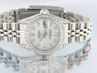 ROLEX LADIES DATEJUST WATCH STAINLESS STEEL DIAMOND AUTOMATIC ROLEX  OYSTER LADY