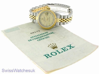  ROLEX LADIES DATEJUST WATCH STAINLESS STEEL & YELLOW GOLD DIAMONDS ROLEX OYSTER