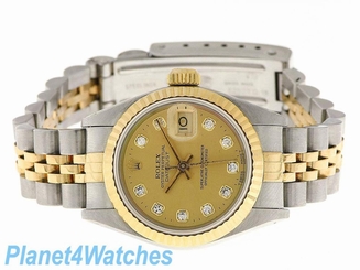 ROLEX LADIES DATEJUST WATCH STAINLESS STEEL & YELLOW GOLD DIAMONDS ROLEX OYSTER