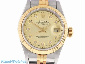 ROLEX LADIES DATEJUST WATCH STAINLESS STEEL & YELLOW GOLD DIAMONDS ROLEX OYSTER
