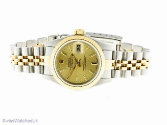 ROLEX LADIES DATEJUST WATCH STAINLESS STEEL & YELLOW GOLD DIAMONDS ROLEX OYSTER