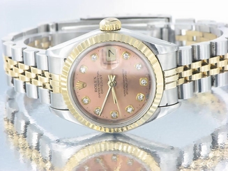 ROLEX LADIES DATEJUST WATCH STAINLESS STEEL & YELLOW GOLD DIAMONDS ROLEX OYSTER