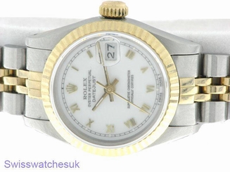 ROLEX LADIES DATEJUST WATCH STAINLESS STEEL & YELLOW GOLD DIAMONDS ROLEX OYSTER