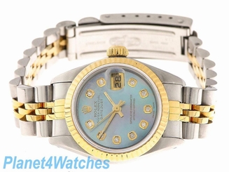 ROLEX LADIES DATEJUST WATCH STAINLESS STEEL & YELLOW GOLD DIAMONDS ROLEX OYSTER