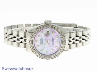 ROLEX LADIES DATEJUST WATCH STAINLESS STEEL DIAMOND AUTOMATIC ROLEX  OYSTER LADY