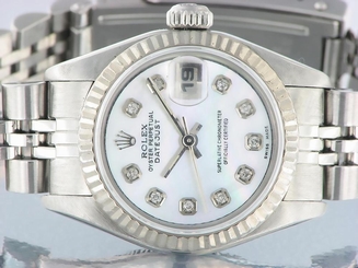 ROLEX LADIES DATEJUST WATCH STAINLESS STEEL DIAMOND AUTOMATIC ROLEX  OYSTER LADY