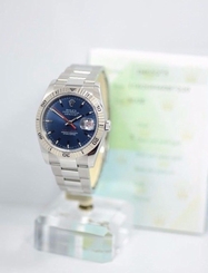  Rolex 116264 Oyster Perpetual Date Just Turnograph Blue Dial Box/Paper