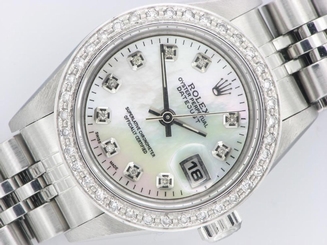 ROLEX LADIES DATEJUST WATCH STAINLESS STEEL DIAMOND AUTOMATIC ROLEX  OYSTER LADY