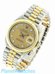Rolex Datejust Women's Diamond President Watch Automatic 18K Gold TRIDOR Ladies