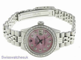 ROLEX LADIES DATEJUST WATCH STAINLESS STEEL DIAMOND AUTOMATIC ROLEX  OYSTER LADY