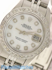 ROLEX LADIES DATEJUST WATCH STAINLESS STEEL DIAMOND AUTOMATIC ROLEX  OYSTER LADY
