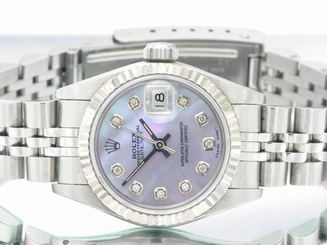 ROLEX LADIES DATEJUST WATCH STAINLESS STEEL DIAMOND AUTOMATIC ROLEX  OYSTER LADY
