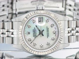 ROLEX LADIES DATEJUST WATCH STAINLESS STEEL DIAMOND AUTOMATIC ROLEX  OYSTER LADY