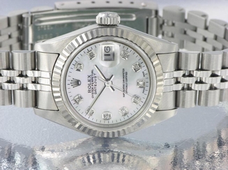 ROLEX LADIES DATEJUST WATCH STAINLESS STEEL DIAMOND AUTOMATIC ROLEX  OYSTER LADY