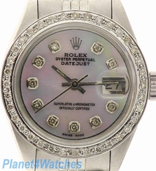 ROLEX LADIES DATEJUST WATCH STAINLESS STEEL DIAMOND AUTOMATIC ROLEX  OYSTER LADY