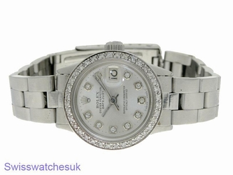 ROLEX LADIES DATEJUST WATCH STAINLESS STEEL DIAMOND AUTOMATIC ROLEX  OYSTER LADY