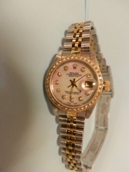  Ladies 18kt/SS Oyster Perpetual "Datajust" Watch with Diamond Bezel & MOP Face