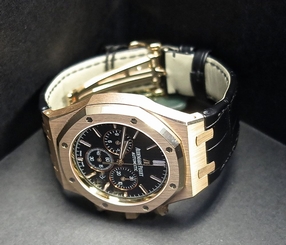 AUDEMARS PIGUET  ROYAL OAK ROSE GOLD BLACK DIAL CHRONOGRAPH AUTO Men's Watch
