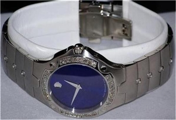 New Men's Movado SE s e blue 0604702 1.00ct.aprx.custom set real Diamond watch