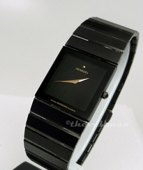 Mens Swiss Authentic Movado Black Sapphire PVD Ion Thin Small Dial Square Watch