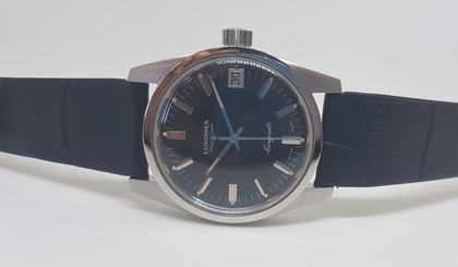 Fake AAA RARE VINTAGE LONGINES CONQUEST DATE BLACK DIAL MAN'S WATCH Watch