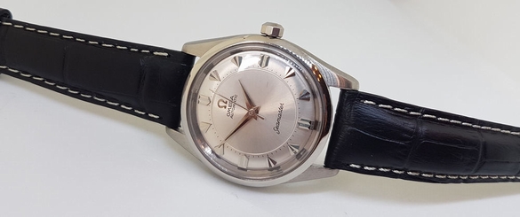 RARE VINTAGE OMEGA SEAMASTER SILVER CAL:501 AUTO MAN'S WATCH BIG SEAHORSE LOGO