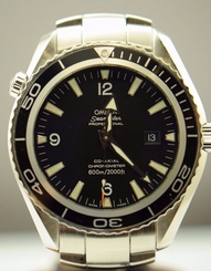OMEGA SEAMASTER PLANET OCEAN CO-AXIAL STAINLESS STEEL BLACK MENS AUTOMATIC WATCH