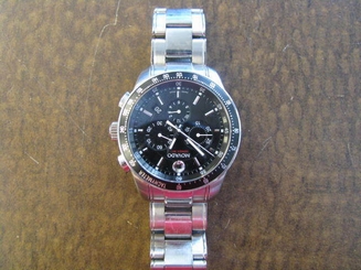 Men's Movado 800 Series Chronograph Stainless Steel Swiss Wristwatch Black Dial