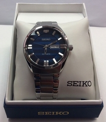***SEIKO*** New Men's Stainless Steel Blue Dial Automatic WATCH SNKN03